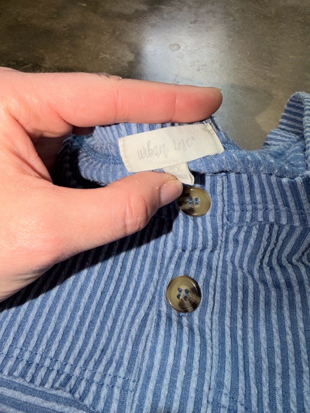 Urban Rose Blue Ribbed Henley Top Plus Size 2X Short Sleeve - Picture 3 of 8